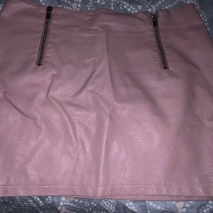 Pink pleather  mini skirt